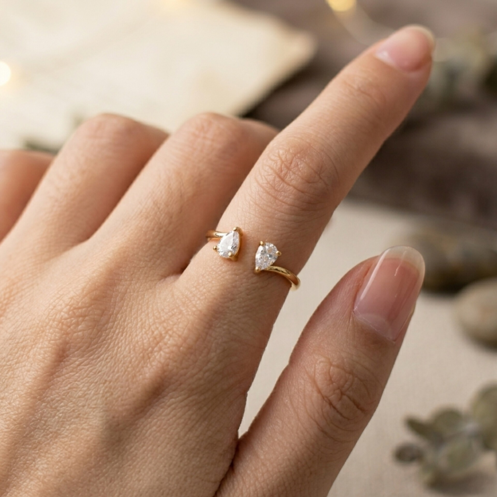 Stone simple ring