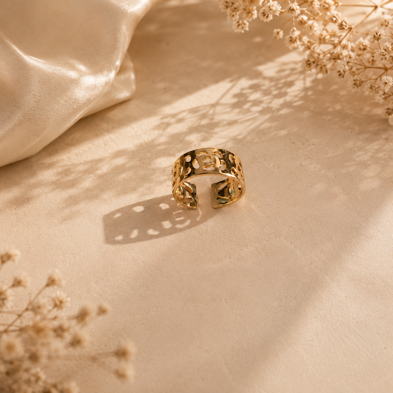 Luxury Gold Cutout Statement Ring for Women | Trendy Adjustable Fashion Ring - Image 2